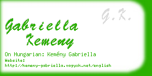 gabriella kemeny business card